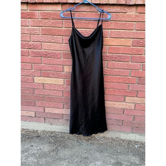 bebe long black slinky gown sz xs USA - Picture 5 of 13